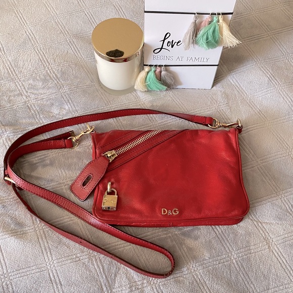D&G Bags Authentic Dg Red Leather Shoulder Bag Poshmark